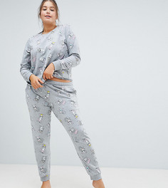 Джоггеры для дома ASOS DESIGN Curve Frenchie - Серый