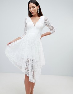 Кружевное приталенное платье Forever Unique - Белый