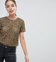 Футболка с пайетками ASOS DESIGN Petite - Зеленый