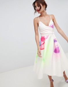Платье миди для выпускного с цветочным принтом ASOS DESIGN - Мульти