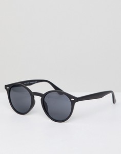 Круглые солнцезащитные очки в черной оправе New Look - Черный