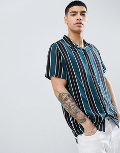 Зеленая рубашка классического кроя в полоску New Look - Зеленый