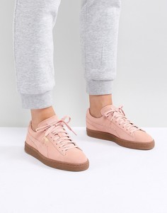 Розовые замшевые кроссовки Puma Classic - Розовый