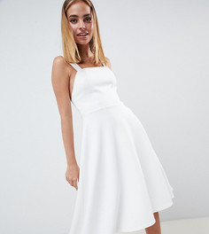 Платье для выпускного с квадратным вырезом ASOS DESIGN Petite - Белый