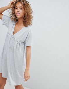 Свободное хлопковое платье ASOS DESIGN - Серый