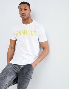 Белая oversize-футболка с надписью Romance boohooMAN - Белый
