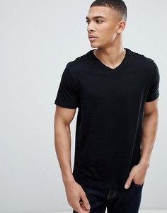 Черная футболка с V-образным вырезом Burton Menswear - Черный
