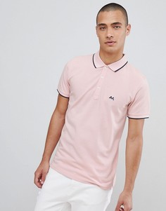 Розовая футболка-поло с контрастной отделкой Lindbergh - Черный