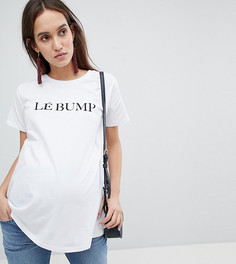 Футболка с надписью lé bump ASOS DESIGN Maternity - Белый