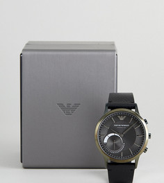 Гибридные смарт-часы 43 мм с черным кожаным ремешком Emporio Armani Connected ART3021 - Черный