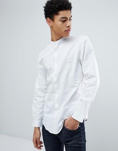 Рубашка с воротом на пуговице из хлопка и льна Threadbare - Белый