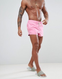 Розовые короткие шорты для плавания с контрастным шнурком ASOS DESIGN - Розовый