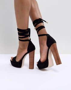 Сандалии на платформе с завязками ASOS DESIGN Tamarind - Черный