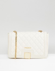 Стеганая сумка с ремешком-цепочкой Love Moschino - Кремовый
