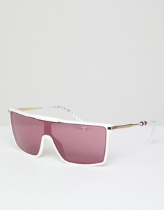 Розовые солнцезащитные очки-маска Tommy Hilfiger - Белый