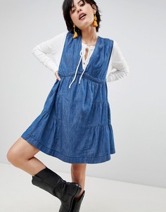Джинсовое платье мини Free People Esme - Синий
