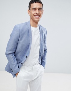 Льняной блейзер узкого кроя Jack &amp; Jones Premium - Синий