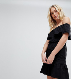 Сарафан с открытыми плечами и ярусной юбкой ASOS DESIGN Tall - Черный