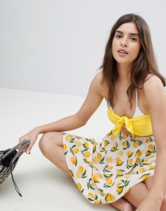 Пляжный топ и юбка с лимонным принтом Vero Moda - Мульти