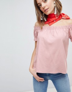 Топ с открытыми плечами Vero Moda - Розовый