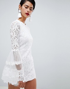 Кружевное платье с высоким воротом Missguided - Белый