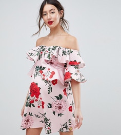 Платье мини с цветочным принтом и оборками ASOS DESIGN Maternity - Мульти