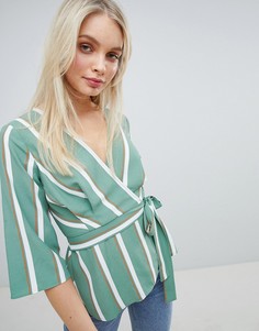 Топ в полоску с запахом ASOS DESIGN - Мульти