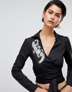 Блузка с запахом Forever Unique - Черный