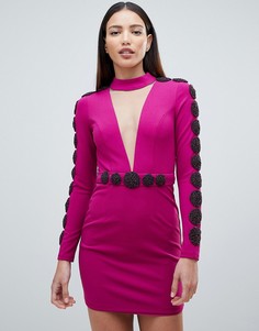 Декорированное платье мини с глубоким вырезом Forever Unique - Фиолетовый