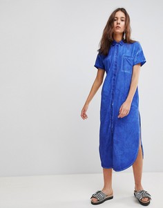 Платье-рубашка миди из шамбре Glamorous - Синий