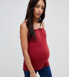 Топ на бретелях в рубчик ASOS DESIGN Maternity - Красный