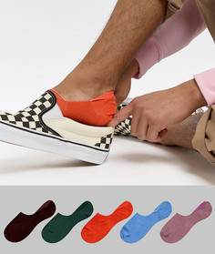 5 пар невидимых носков в стиле ретро ASOS DESIGN - Мульти