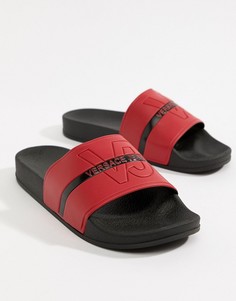 Красные шлепанцы с логотипом Versace Jeans - Красный