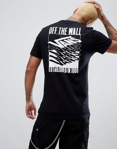 Черная футболка с принтом на спине Vans Stacked Up VA3HEVBLK - Черный