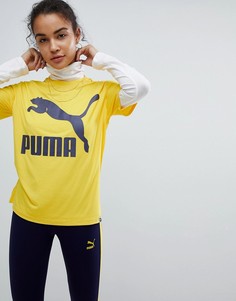 Футболка горчичного цвета с логотипом Puma Classics - Желтый