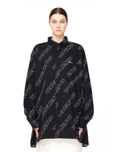 Черная рубашка с логотипами Vetements