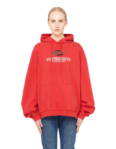 Красная толстовка с принтом Vetements