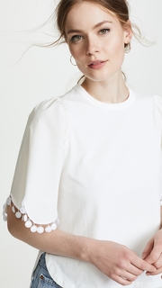 See by Chloe Embellished Tee with Sleeve Detail