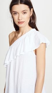 SUNDRY One Shoulder Ruffle Tee