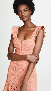 Jonathan Simkhai Macrame Ruffle Bustier Dress