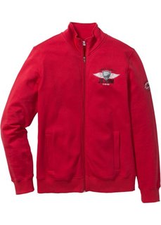Трикотажная куртка с воротником-стойкой Regular Fit (красный) Bonprix