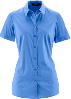 Блуза-рубашка с короткими рукавами (небесно-голубой) Bonprix