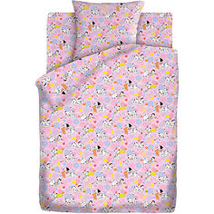 Детское постельное белье 3 предмета Кошки-мышки, Далматинцы, розовый