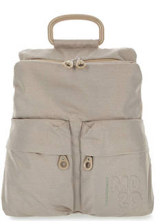 Бежевый текстильный рюкзак с одним отделом Mandarina Duck