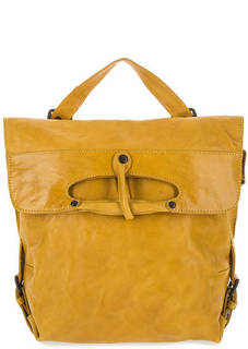Сумка-рюкзак из мягкой кожи желтого цвета Aunts & Uncles