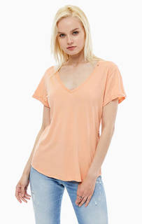 Оранжевая футболка с принтом Replay