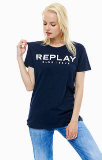 Хлопковая футболка с принтом Replay