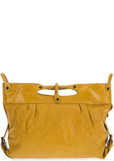Желтая кожаная сумка с широким плечевым ремнем Aunts & Uncles