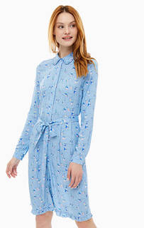 Синее платье-рубашка с расклешенной юбкой Cath Kidston