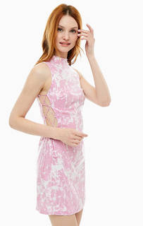 Короткое коктейльное платье-футляр с отделкой пайетками Guess